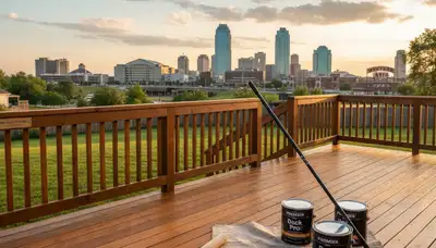 Professional deck staining in Kansas City, KS protecting wood decks with durable UV and moisture-resistant finish