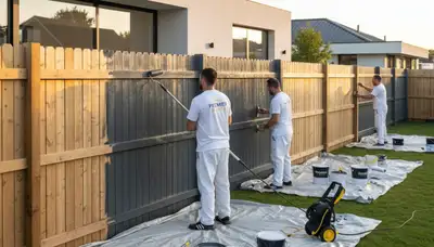 Professional fence painting in Kansas City, KS using weather-resistant exterior coatings