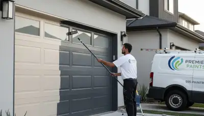 Professional garage door painting in Kansas City, KS with durable finish and curb appeal upgrade
