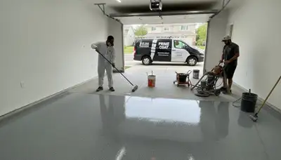 Professional epoxy garage floor coating in Kansas City KS for durable residential finish