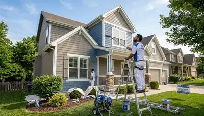 Professional house painters providing residential exterior painting in Kansas City, KS