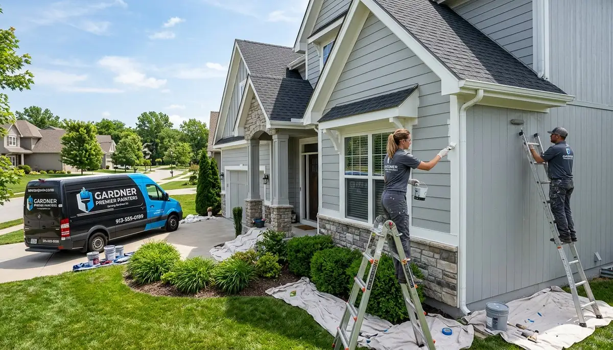 Professional house painters in Kansas City KS enhancing home exterior with expert paint finish