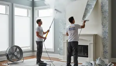 Professional wallpaper removal and wall prep by house painters in Kansas City, KS