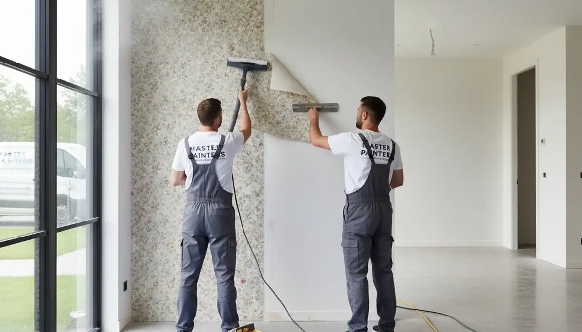 Professional wallpaper removal and wall prep by house painters in Kansas City, KS